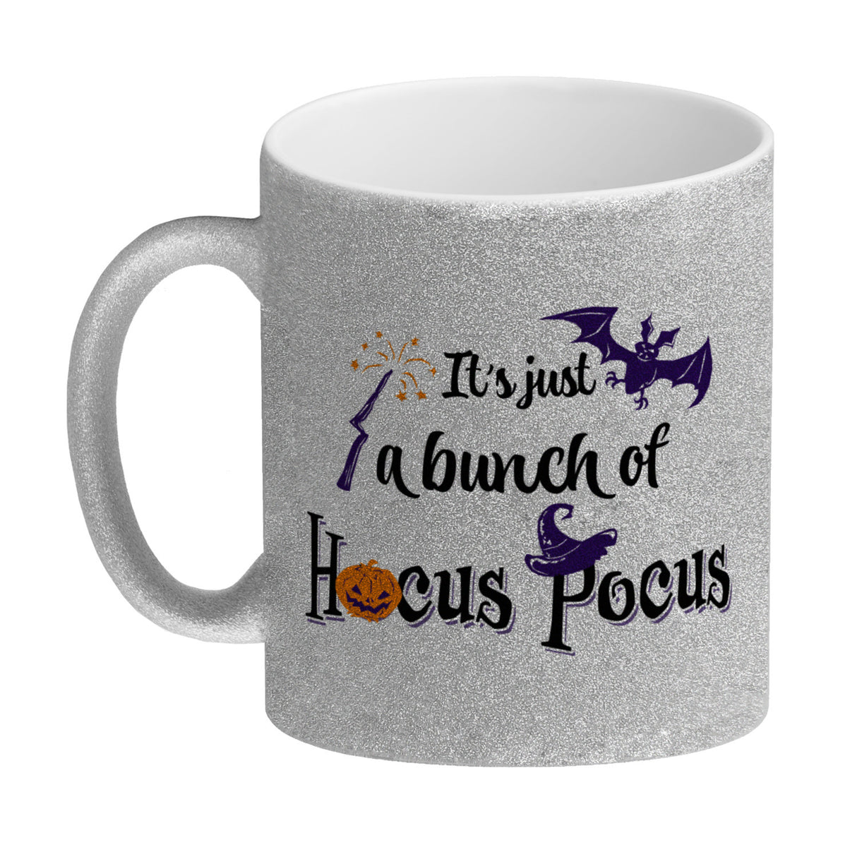 Kaffeebecher mit Halloween Motiv und Spruch - It's just a bunch of Hocus Pocus -
