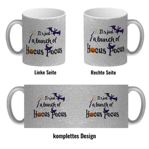 Kaffeebecher mit Halloween Motiv und Spruch - It's just a bunch of Hocus Pocus -