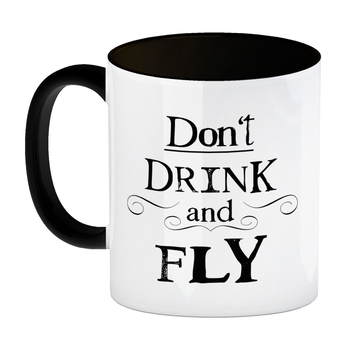 Kaffeebecher mit Hexenmotiv und lustigem Spruch - Don't drink and fly -