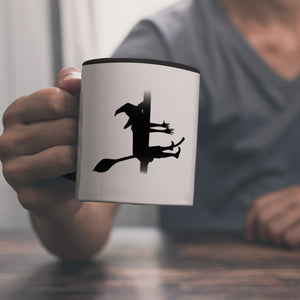 Kaffeebecher mit Hexenmotiv und lustigem Spruch - Don't drink and fly -