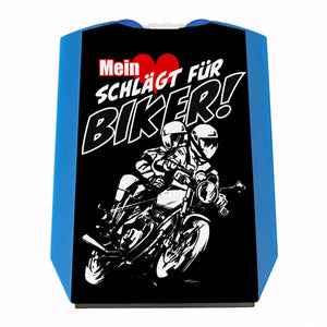 Motorrad Parkscheibe mit Biker Motiv in rot mit 2 Einkaufswagenchips