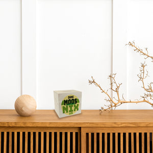 Spardose mit lustigem Motiv und Spruch: Ohne Moos nix los