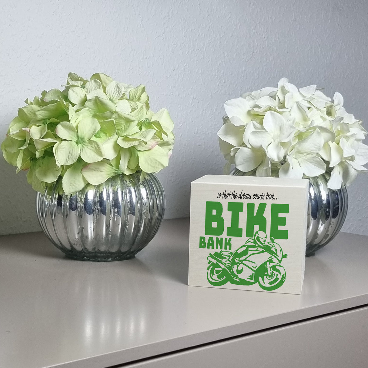 Bike Bank Spardose zum Thema Motorradkauf und Motorrad fahren