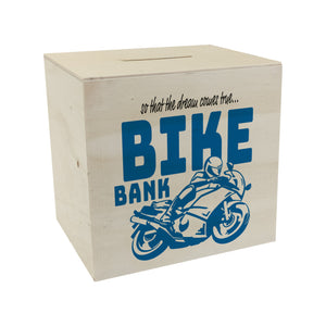 Bike Bank Spardose zum Thema Motorradkauf und Motorrad fahren