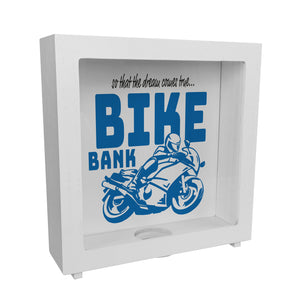 Bike Bank Spardose zum Thema Motorradkauf und Motorrad fahren