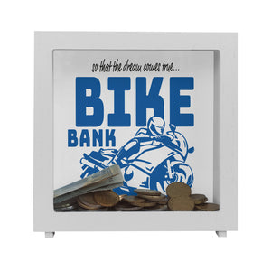 Bike Bank Spardose zum Thema Motorradkauf und Motorrad fahren
