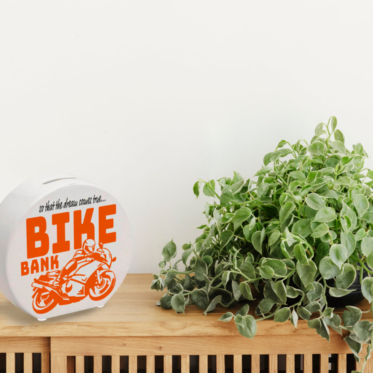Bike Bank Spardose zum Thema Motorradkauf und Motorrad fahren