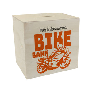 Bike Bank Spardose zum Thema Motorradkauf und Motorrad fahren