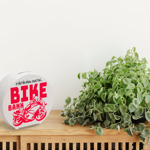 Bike Bank Spardose zum Thema Motorradkauf und Motorrad fahren