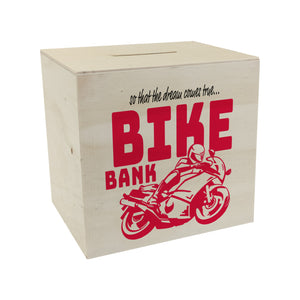 Bike Bank Spardose zum Thema Motorradkauf und Motorrad fahren