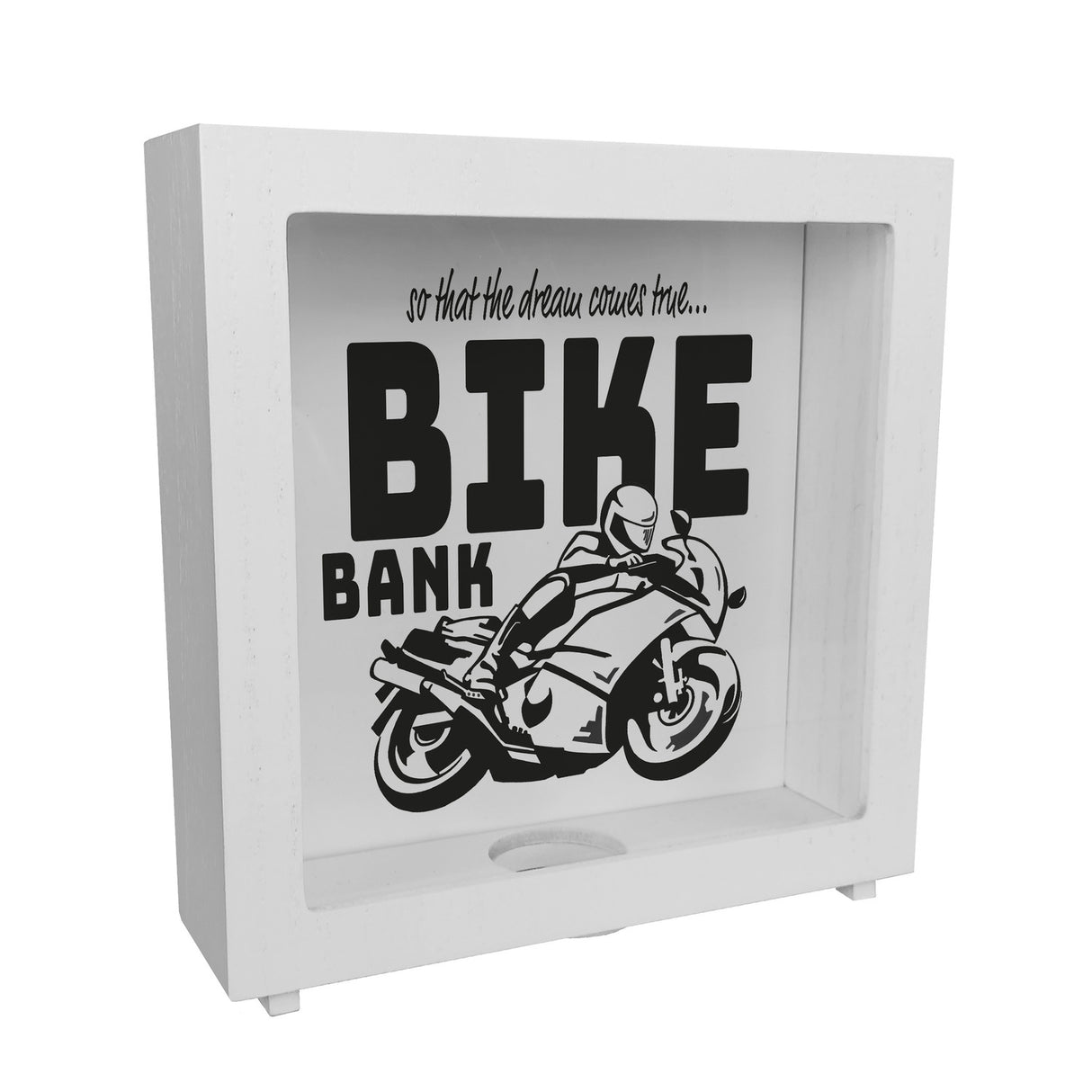 Bike Bank Spardose zum Thema Motorradkauf und Motorrad fahren