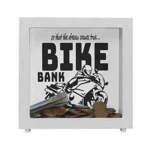 Bike Bank Spardose zum Thema Motorradkauf und Motorrad fahren