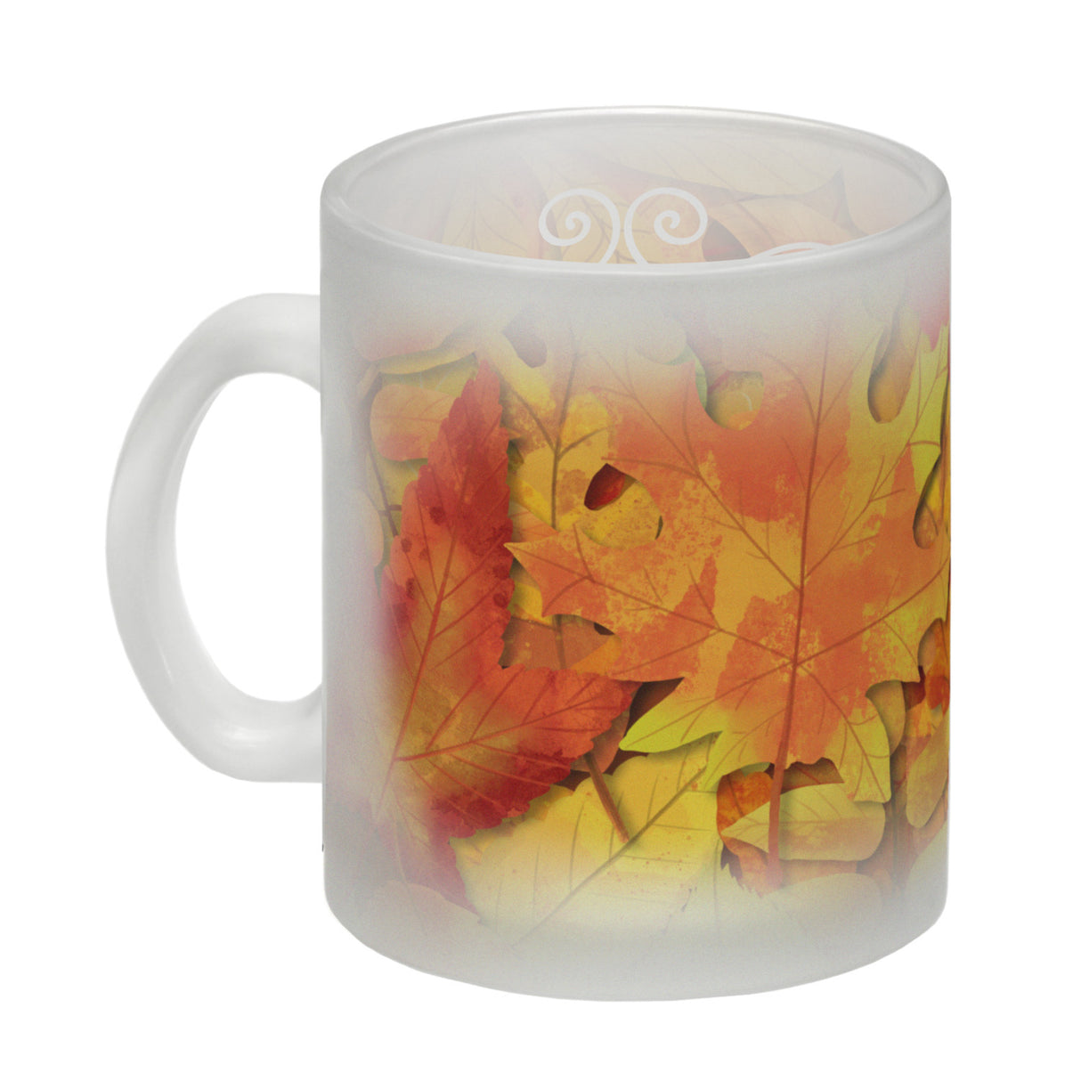 Kaffeebecher mit schönen Herbstblättern und Schriftzug - Autumn Leaves