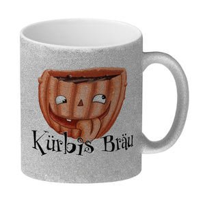 Kaffeetasse mit lustigem Kürbismotiv und Schriftzug - Kürbis Bräu