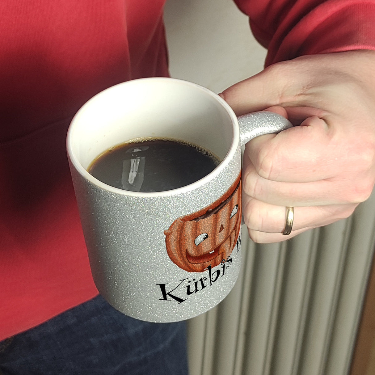 Kaffeetasse mit lustigem Kürbismotiv und Schriftzug - Kürbis Bräu