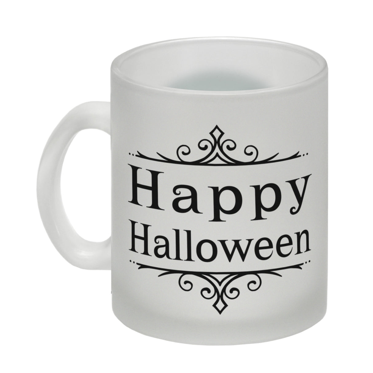 Kaffeetasse mit gruseligem Rabe Motiv und Spruch - Happy Halloween
