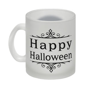 Kaffeetasse mit gruseligem Hexenfeuer Motiv und Spruch - Happy Halloween