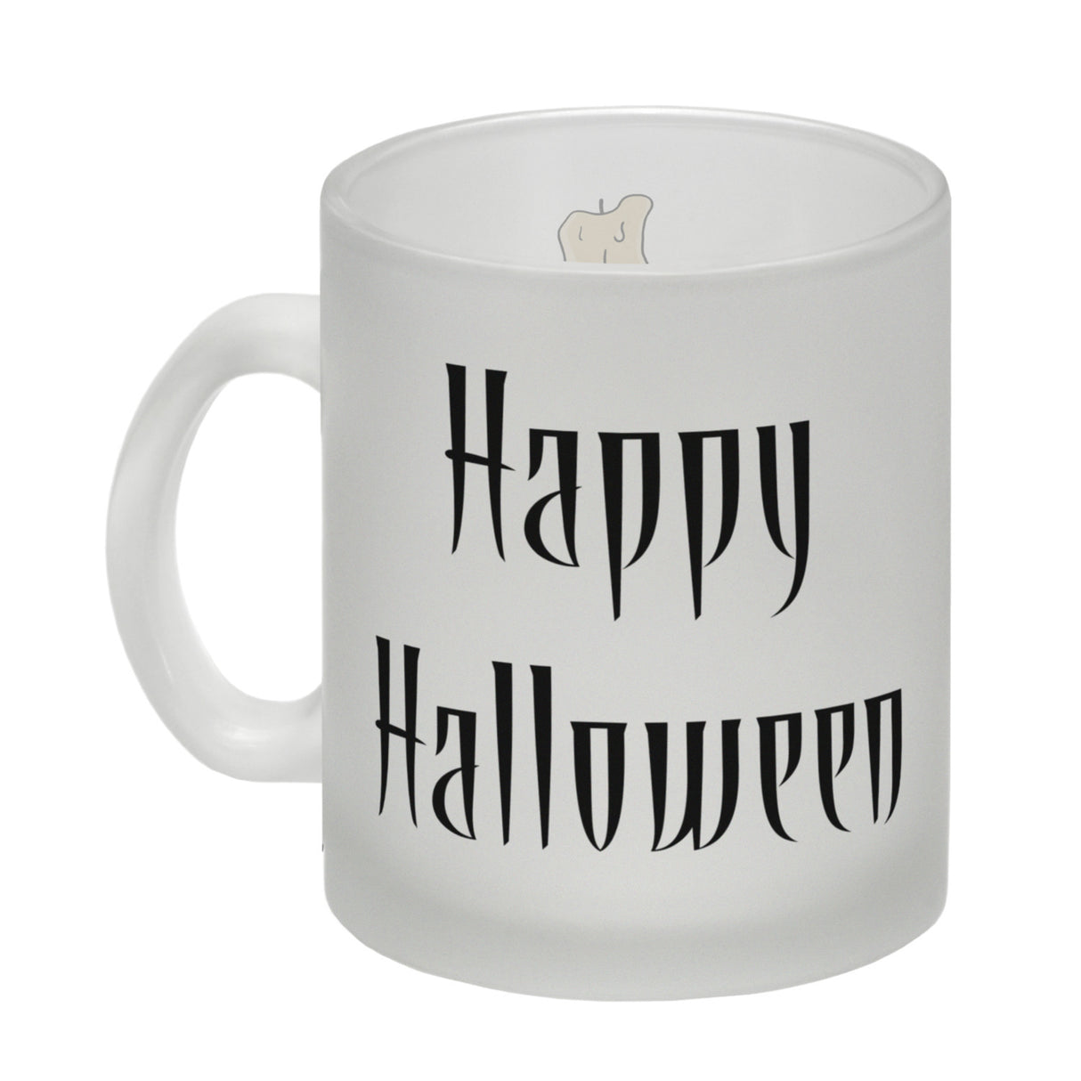 Kaffeetasse mit Totenköpfen und Kerzen - Happy Halloween