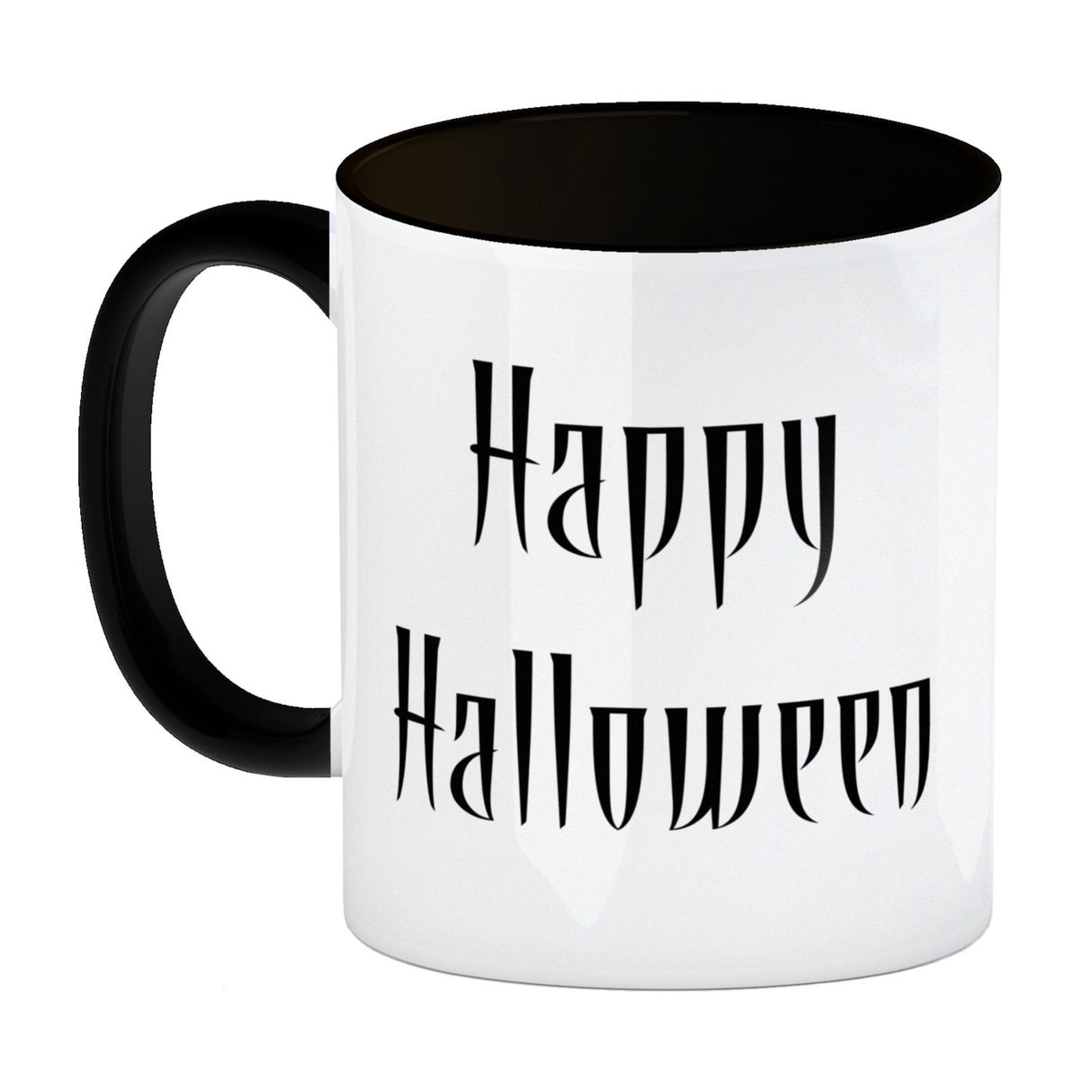 Kaffeetasse mit Totenköpfen und brennenden Kerzen - Happy Halloween