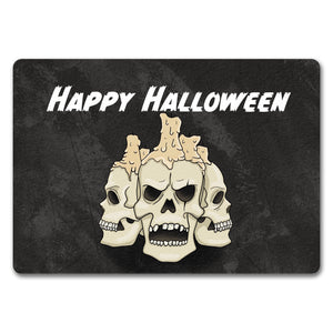 Fußmatte für Halloween mit Totenköpfen und Kerzen - Happy Halloween