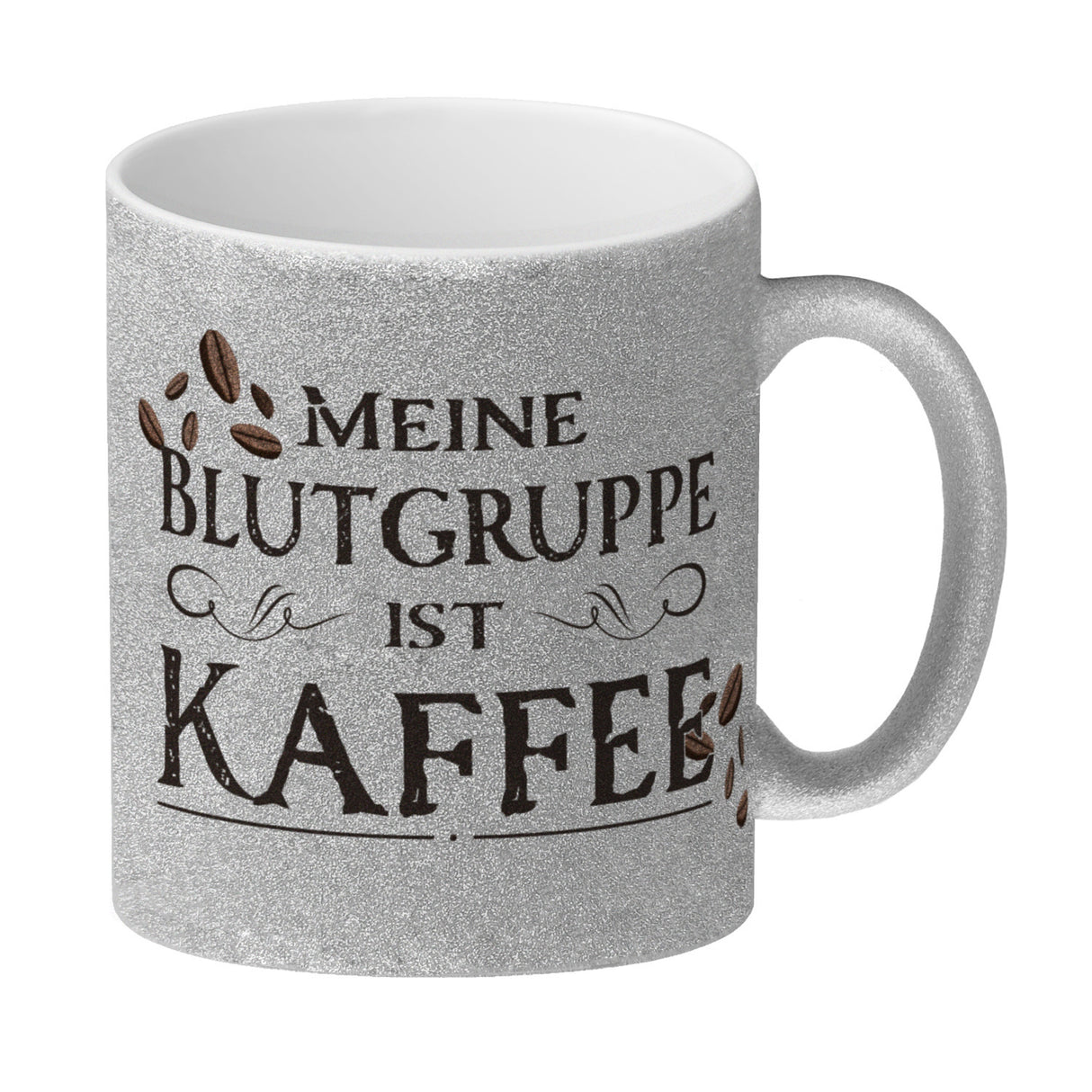 Kaffeebecher mit lustigem Motiv und Spruch - Meine Blutgruppe ist Kaffee