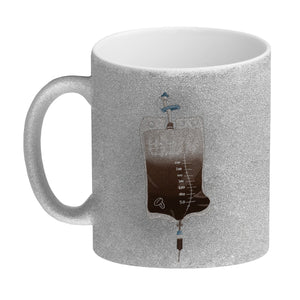 Kaffeebecher mit lustigem Motiv und Spruch - Meine Blutgruppe ist Kaffee