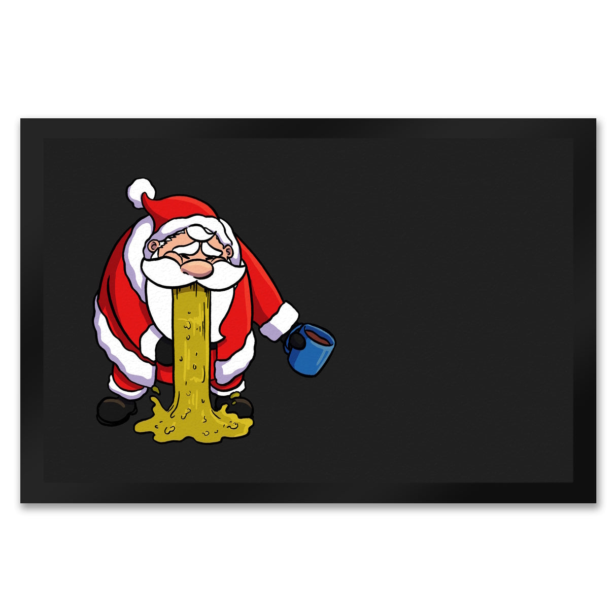 Fußmatte mit lustigem Weihnachtsmotiv - kotzender Weihnachtsmann