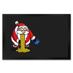 Fußmatte mit lustigem Weihnachtsmotiv - kotzender Weihnachtsmann