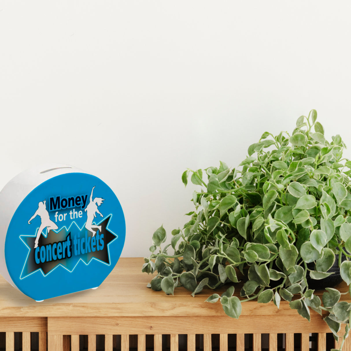 Spardose für Konzertkarten mit Tänzer Motiv und Spruch