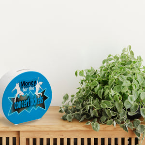 Spardose für Konzertkarten mit Tänzer Motiv und Spruch