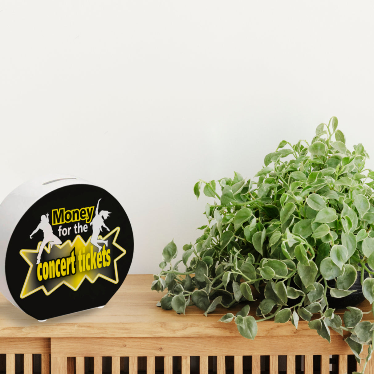 Spardose für Konzertkarten mit Tänzer Motiv und Spruch