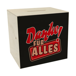 Spardose zum Thema Dankbarkeit - Danke für Alles!