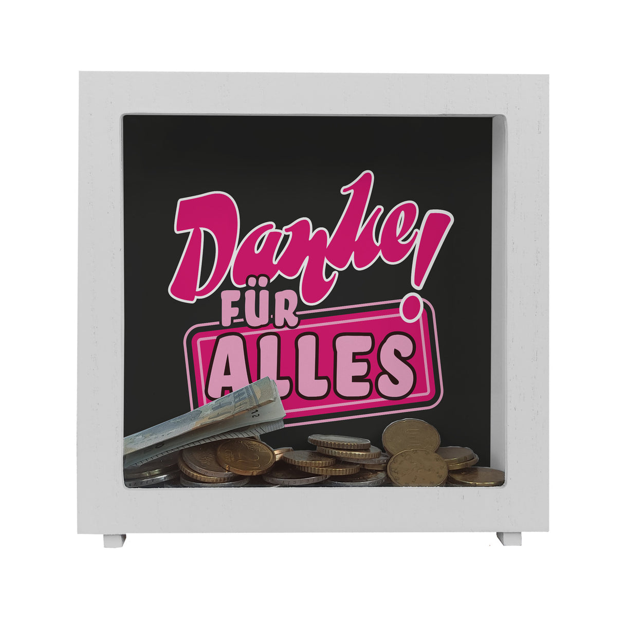 Spardose zum Thema Dankbarkeit - Danke für Alles!
