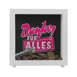 Spardose zum Thema Dankbarkeit - Danke für Alles!