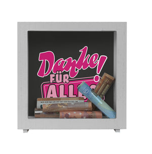 Spardose zum Thema Dankbarkeit - Danke für Alles!
