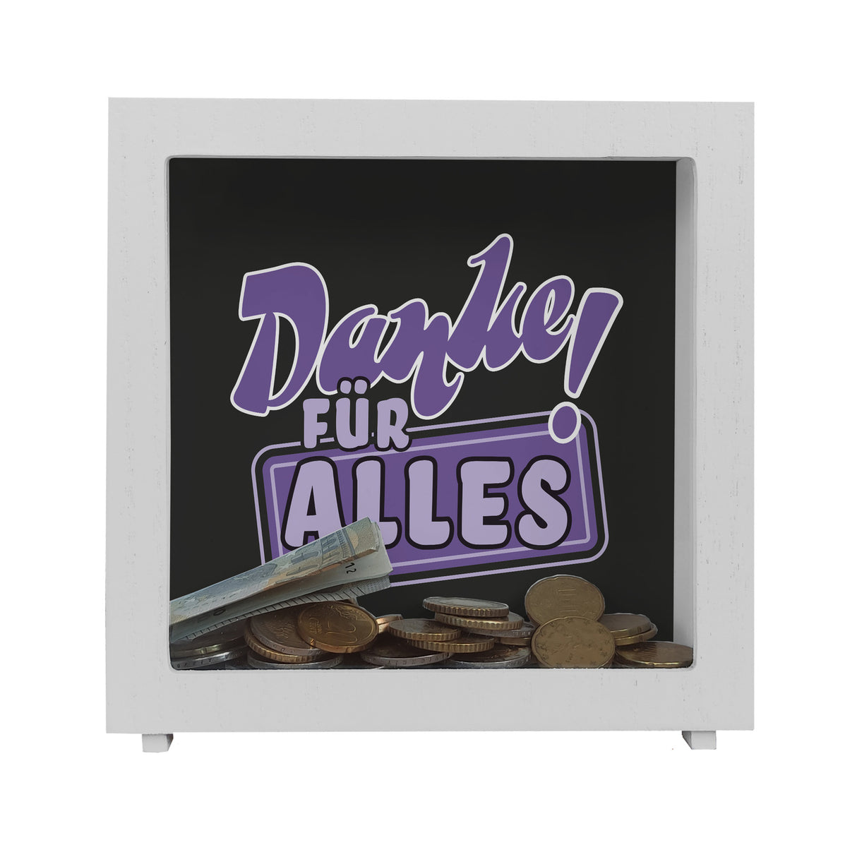 Spardose zum Thema Dankbarkeit - Danke für Alles!