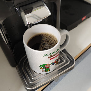 Hoch die Humpen Glühwein pumpen Kaffeebecher mit betrunkenem Rentier & Wichtel