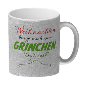 Weihnachten bringt mich zum grinchen Kaffeebecher mit Spruch
