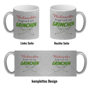 Weihnachten bringt mich zum grinchen Kaffeebecher mit Spruch