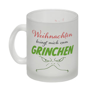 Weihnachten bringt mich zum grinchen Kaffeebecher mit Spruch
