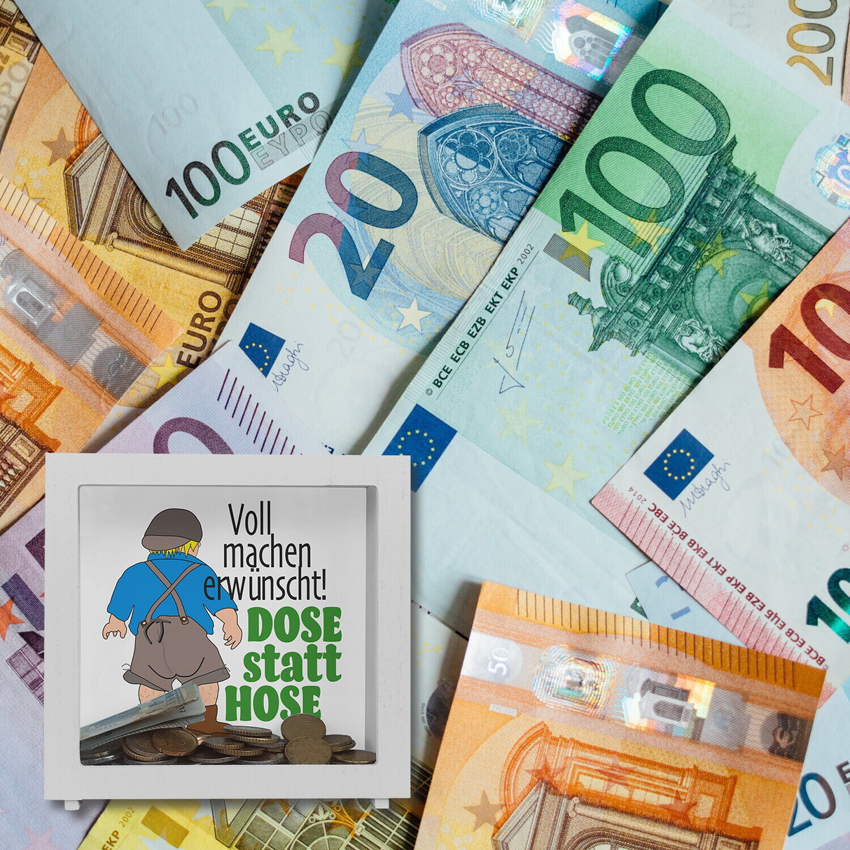 Volle Lederhose Spardose mit Spruch - Dose statt Hose