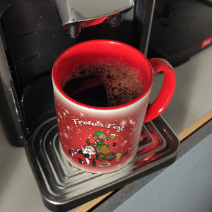 Frohes Fest mit lustigem Weihnachtsmotiv Kaffeebecher