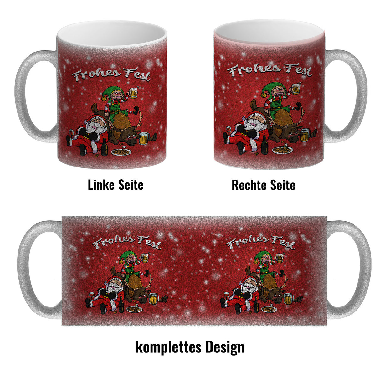 Frohes Fest mit lustigem Weihnachtsmotiv Kaffeebecher