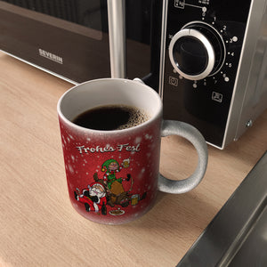 Frohes Fest mit lustigem Weihnachtsmotiv Kaffeebecher