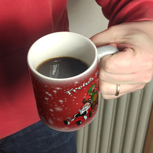 Frohes Fest mit lustigem Weihnachtsmotiv Kaffeebecher
