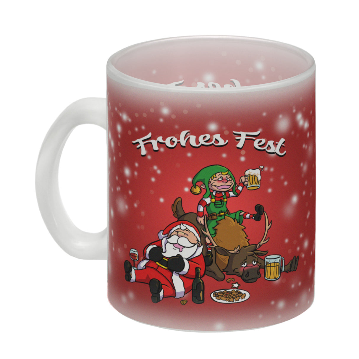 Frohes Fest mit lustigem Weihnachtsmotiv Kaffeebecher