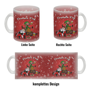 Frohes Fest mit lustigem Weihnachtsmotiv Kaffeebecher
