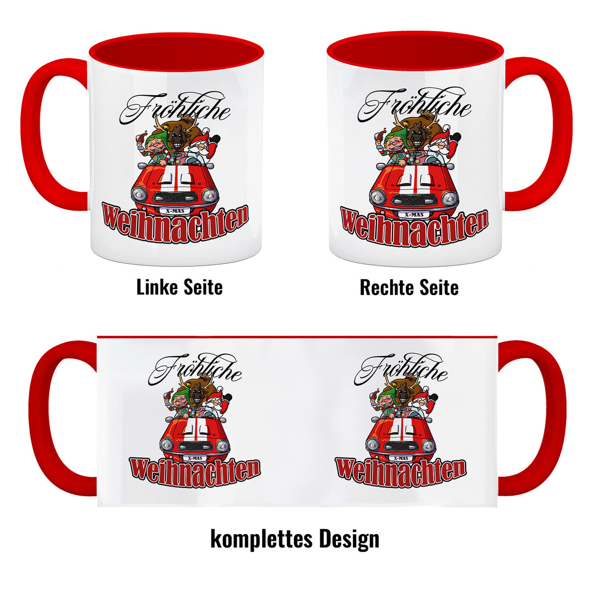 Fröhliche Weihnachten Kaffeebecher mit lustigem Weihnachtsmotiv
