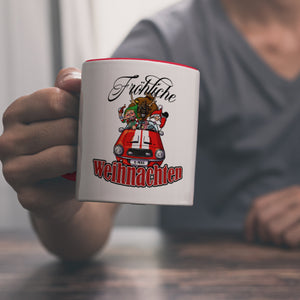 Fröhliche Weihnachten Kaffeebecher mit lustigem Weihnachtsmotiv