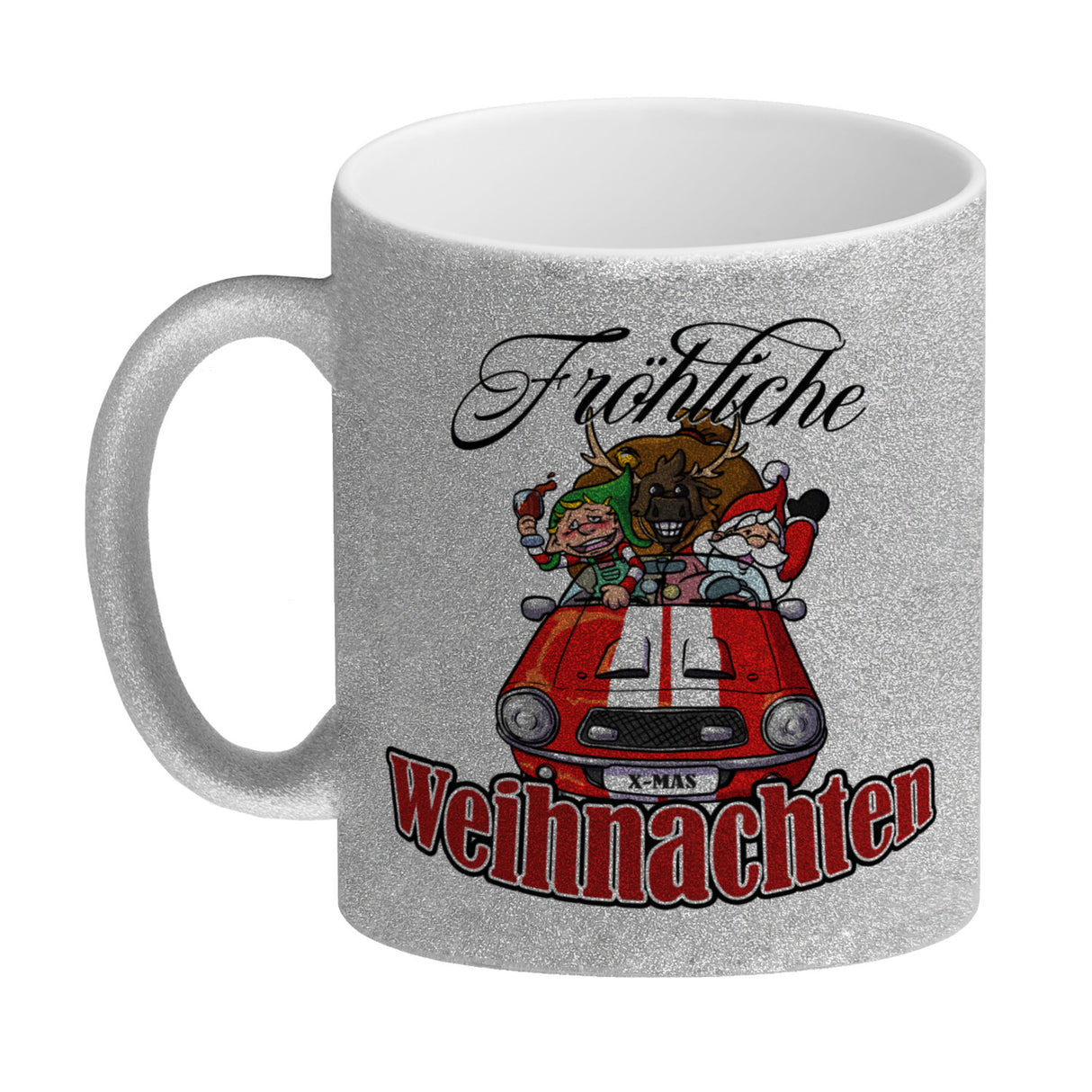 Fröhliche Weihnachten Kaffeebecher mit lustigem Weihnachtsmotiv